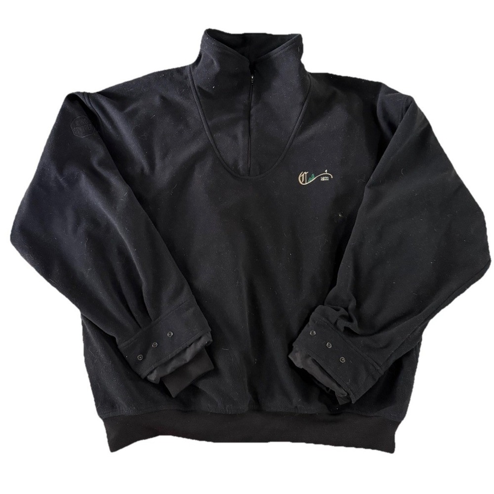 Zero Restriction Golf Jacket Mens Large 1/4 Snap Micro Suede Pullover Black EUC